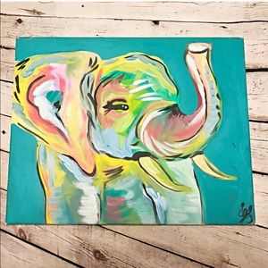 Original art elephant canvas painting